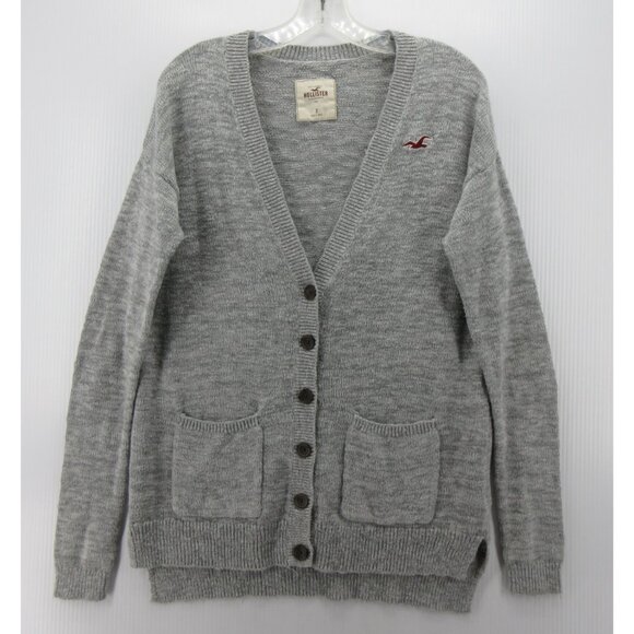 Hollister Sweater Small Cardigan Button Up Y2K Classic Preppy Hi Low - Picture 1 of 12